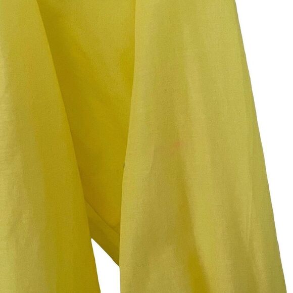 TRINA Turk Yellow Crochet Top Blouse S Cotton Silk Lightweight Drawstring Waist - Picture 4 of 10